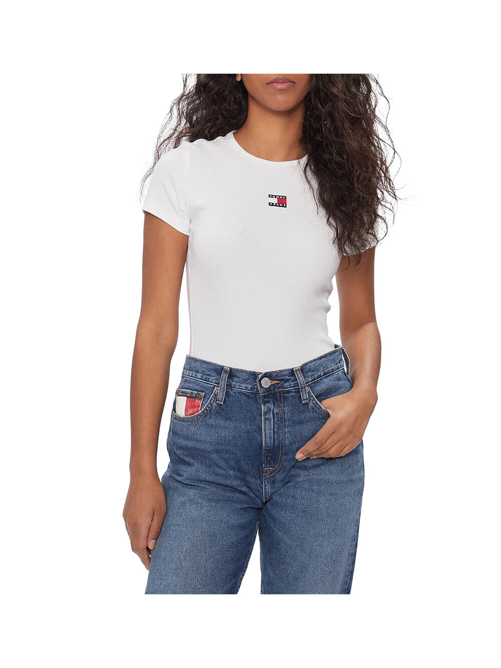 

Белая женская футболка Tommy Jeans