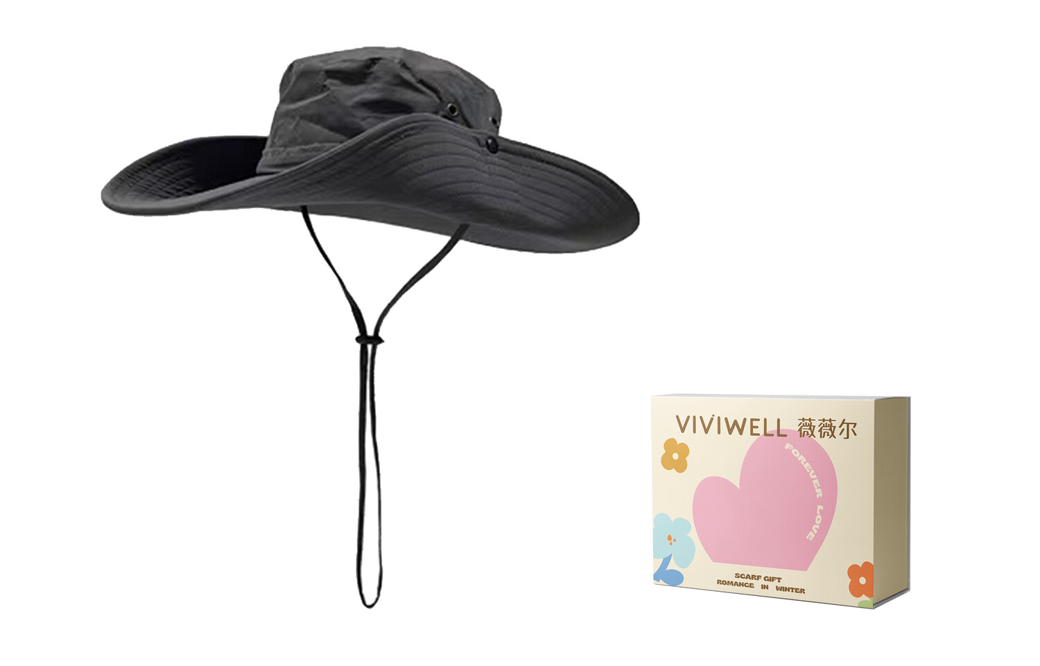 

Панама унисекс VIVIWELL, Серый + хаки