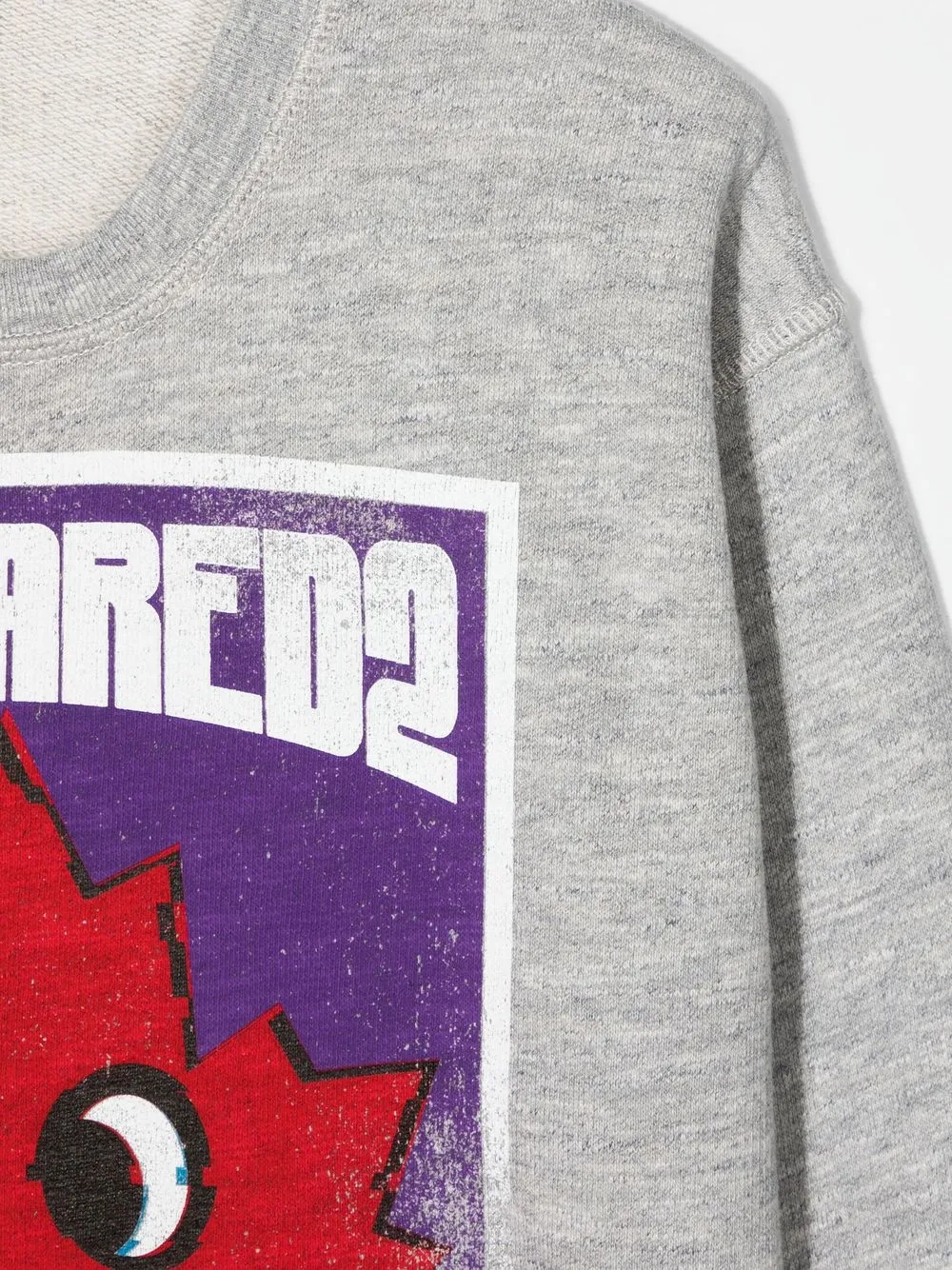 Меланжевая толстовка с графичным принтом DSQUARED2 KIDS, серый — фото 3