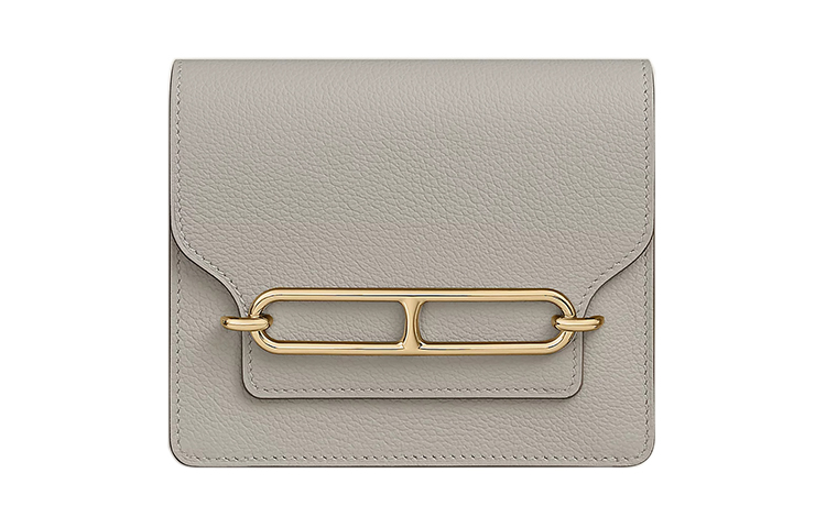 

Рюкзак-кошелёк Roulis Evercolor Calfskin Pig Nose на пояс Кардхолдер Монетница Женский 8L Beton Glacier White HERMES