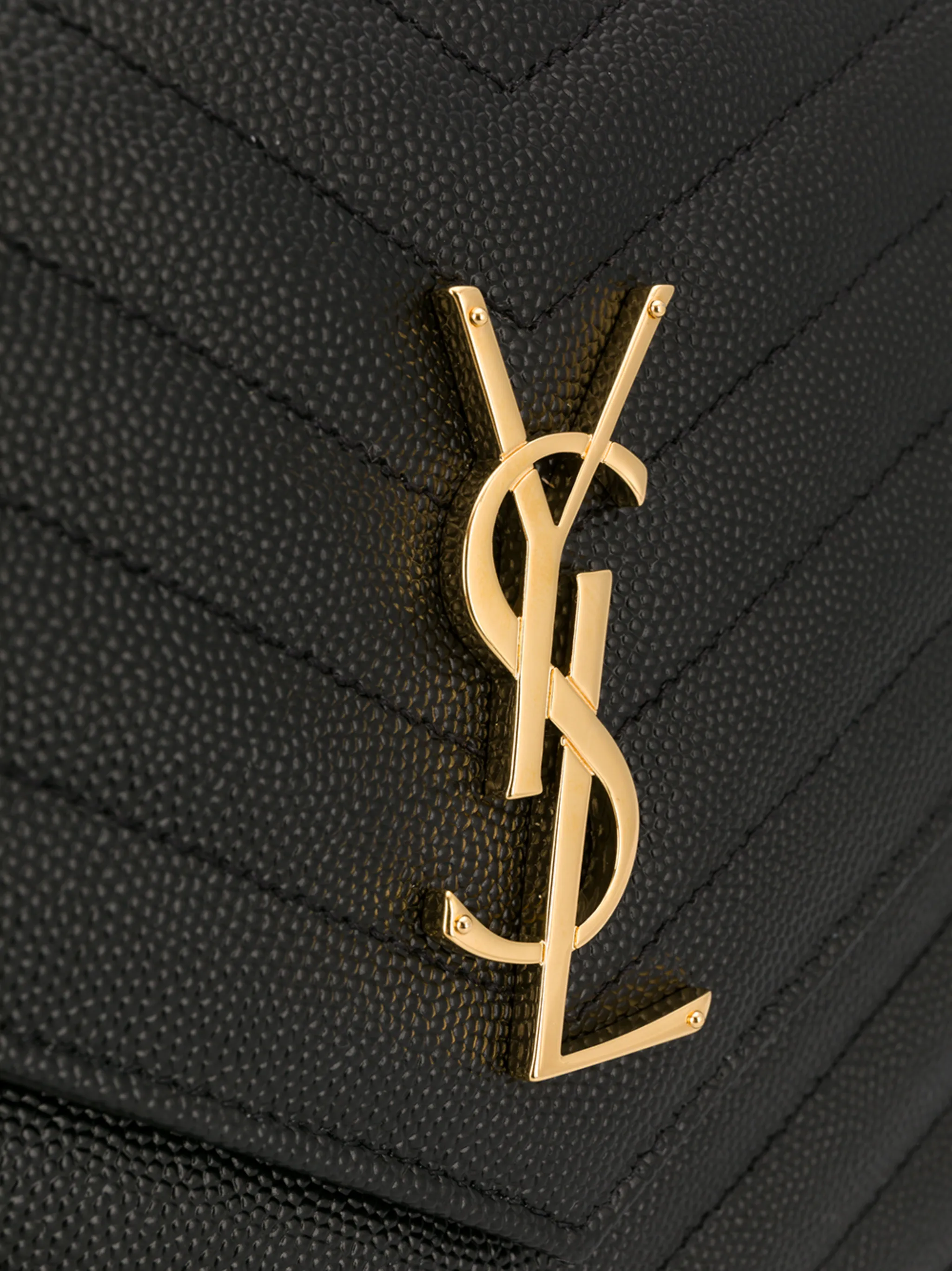 Клатч YSL New Pouch с декором Monogram Saint Laurent, черный — фото 4