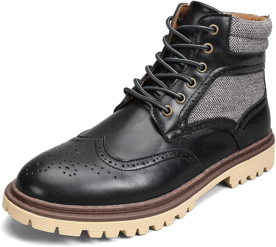 

Мужские кожаные ботинки Shaire Chukka, Шнурованные ботинки на щиколотку для мужчин, Повседневные комфортные ботинки, черный