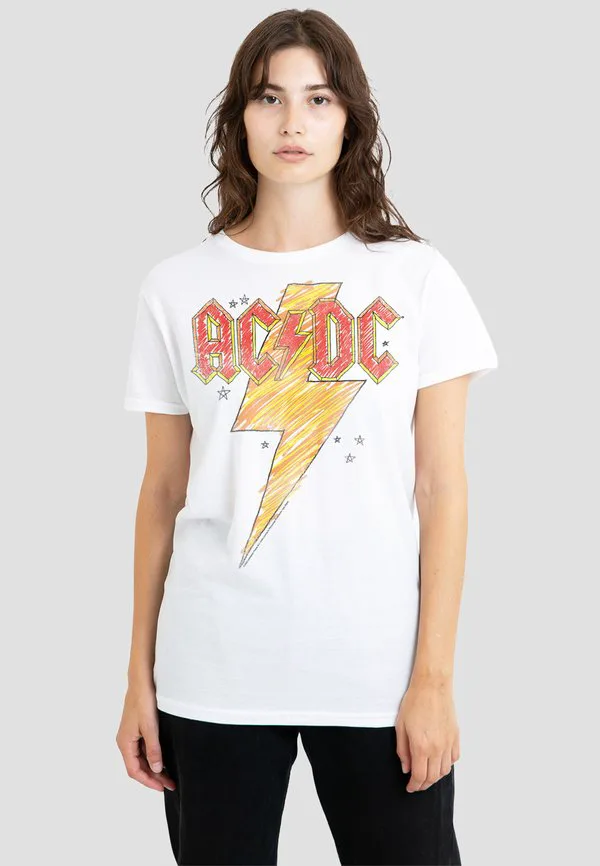 

Футболка с принтом в виде эскиза acdc и болта Ac/Dc, White, Белый, Футболка с принтом в виде эскиза acdc и болта Ac/Dc, White