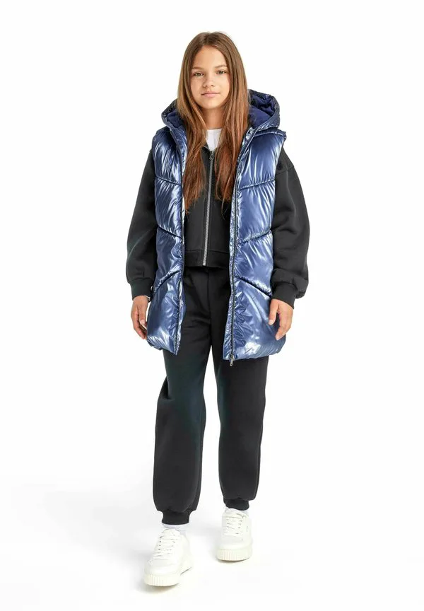 Длинный пуховик с капюшоном и жилет Minoti, Royal Blue