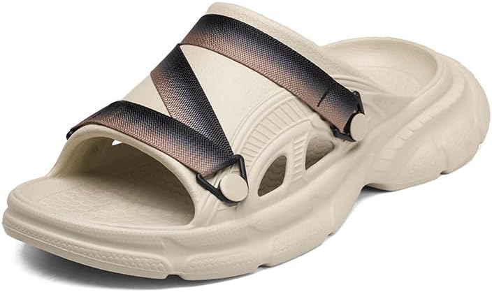 

Мужские ортопедические сандалии спортивные с толстой амортизацией для восстановления, шлепанцы с открытым носком для ходьбы с удобной поддержкой свода стопы при плантарном фасциите Hhhchpm, хаки