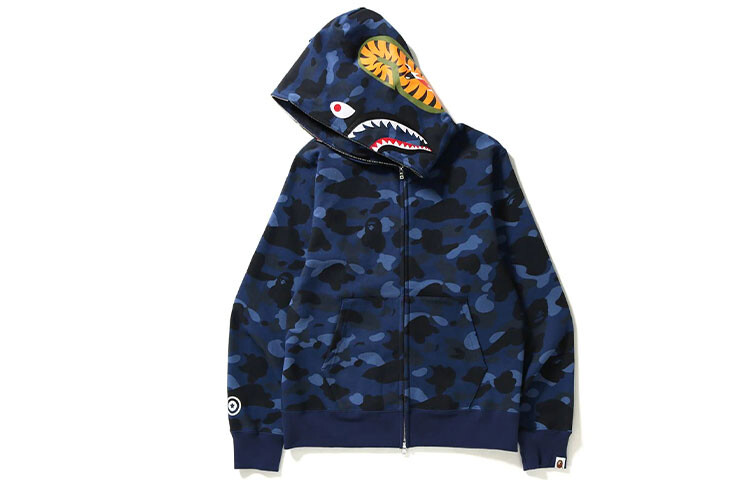 A BATHING APE BAPE Color Camo Shark Hoodie на молнии с полной молнией (SS23) Фиолетовый, Фиолетовый — фото 4