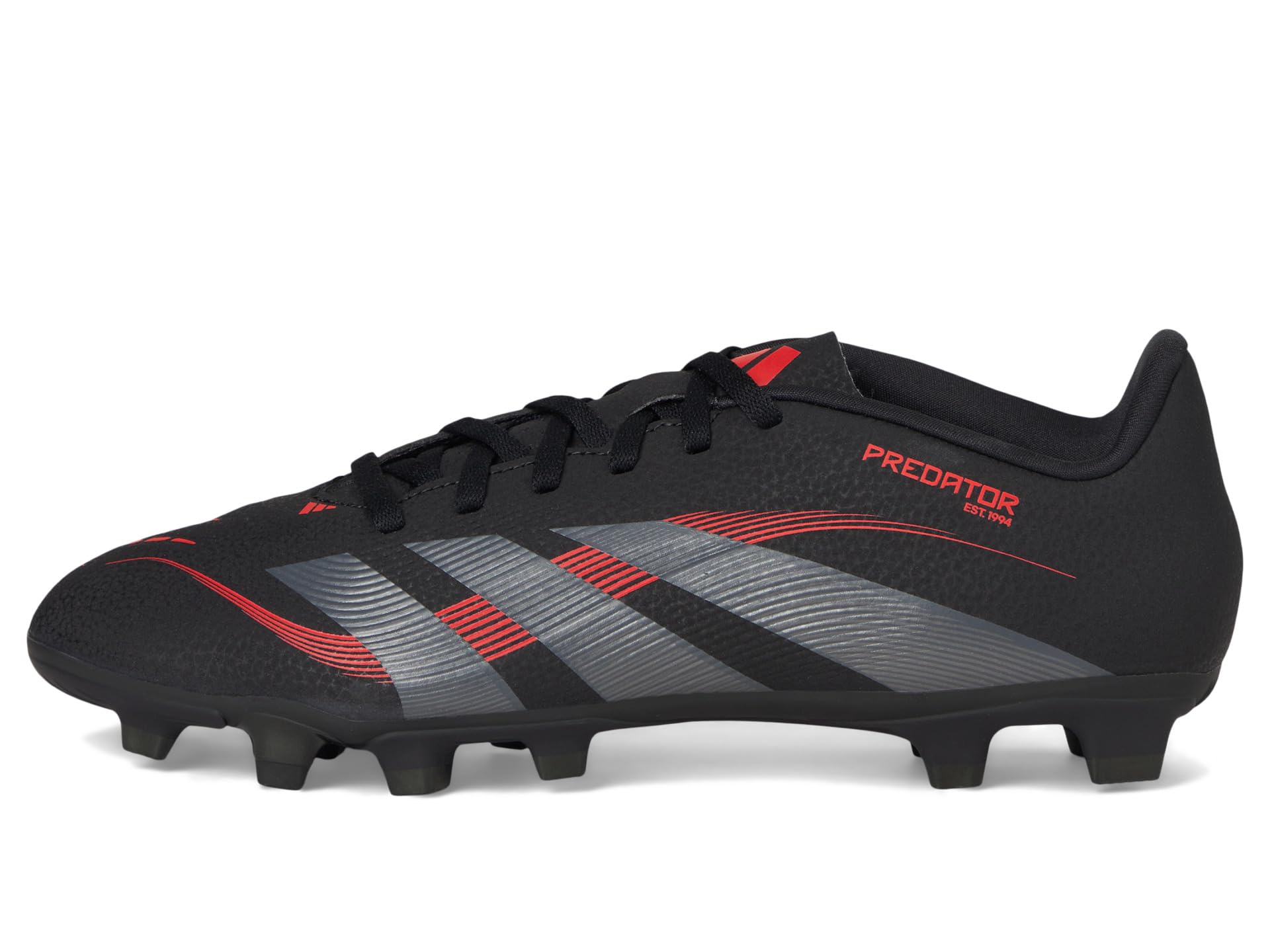 Кроссовки Unisex adidas Predator Club Firm Ground/Multi Ground Soccer Cleats, цвет Black/Grey/Lucid Red — фото 4