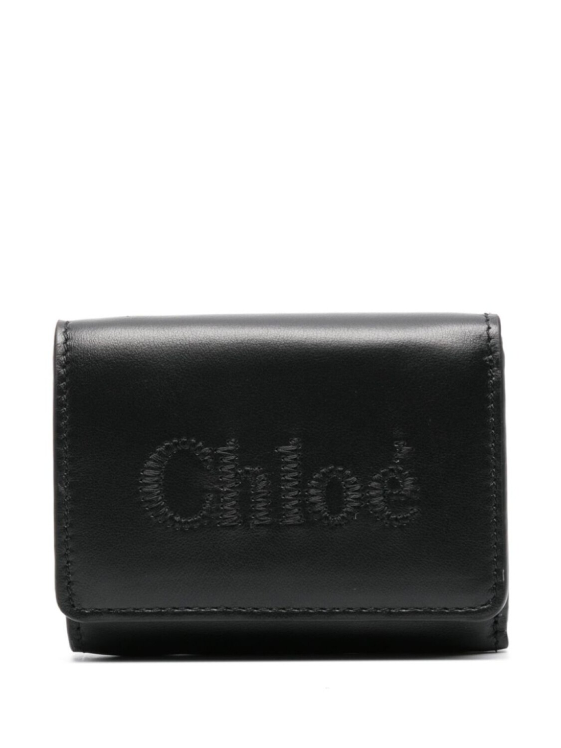 

Кошелек с вышитым логотипом Chloé, черный