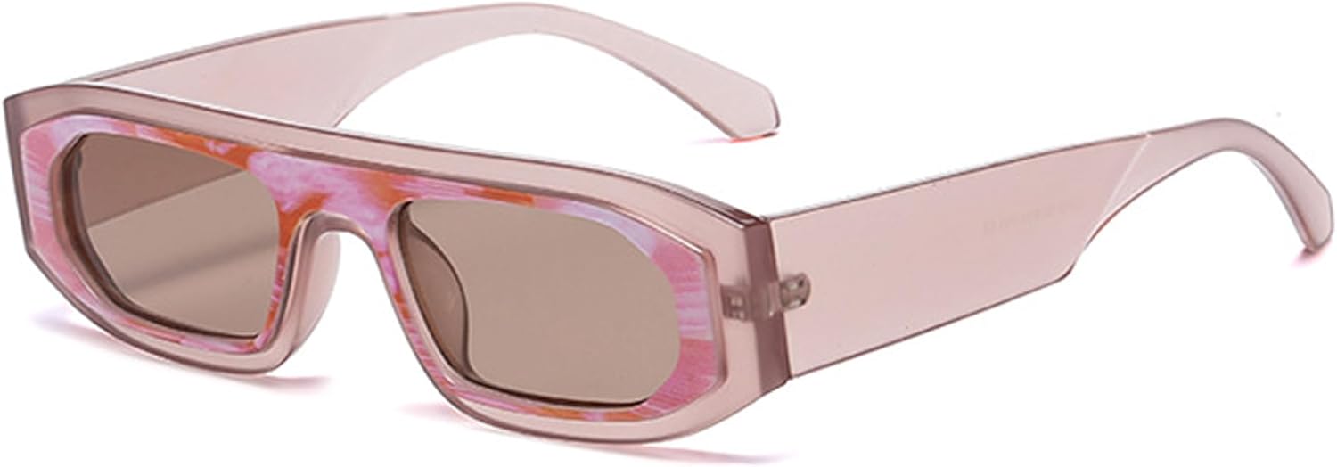 

Солнцезащитные очки Bullabulling в стиле ретро, ​​прямоугольные, для женщин и мужчин, маленькие, узкие, винтажные, 90-е, модные, прямоугольные, с защитой от УФ-излучения UV400, Pink