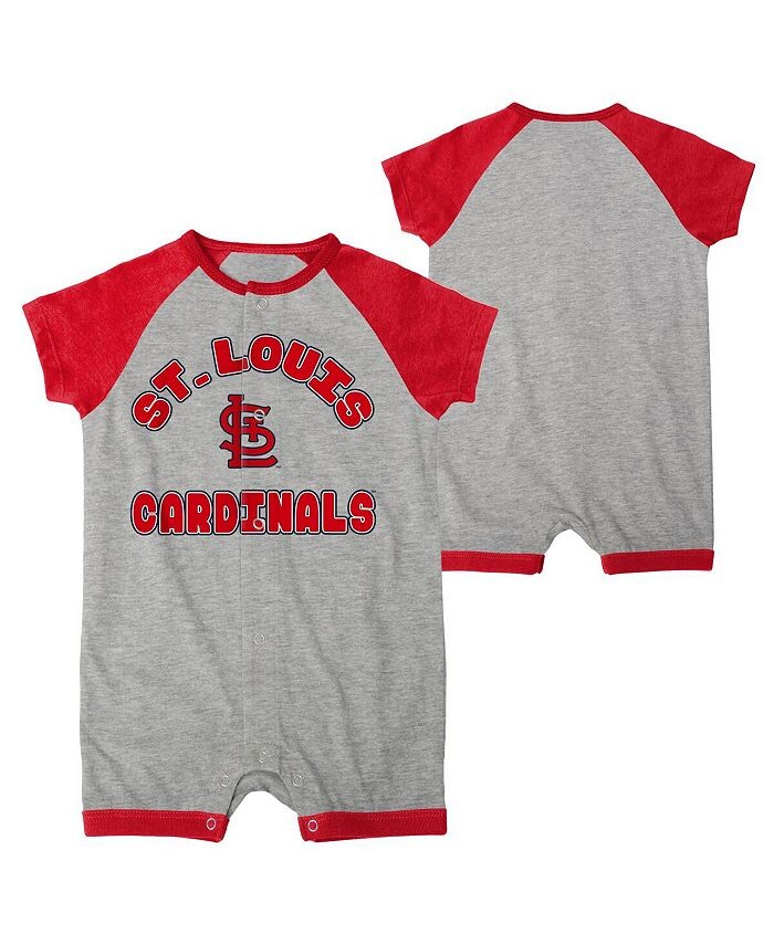 

Комбинезон с длинными кнопками и реглан для новорожденных Heather Grey St. Louis Cardinals Extra Base Hit Outerstuff, серый