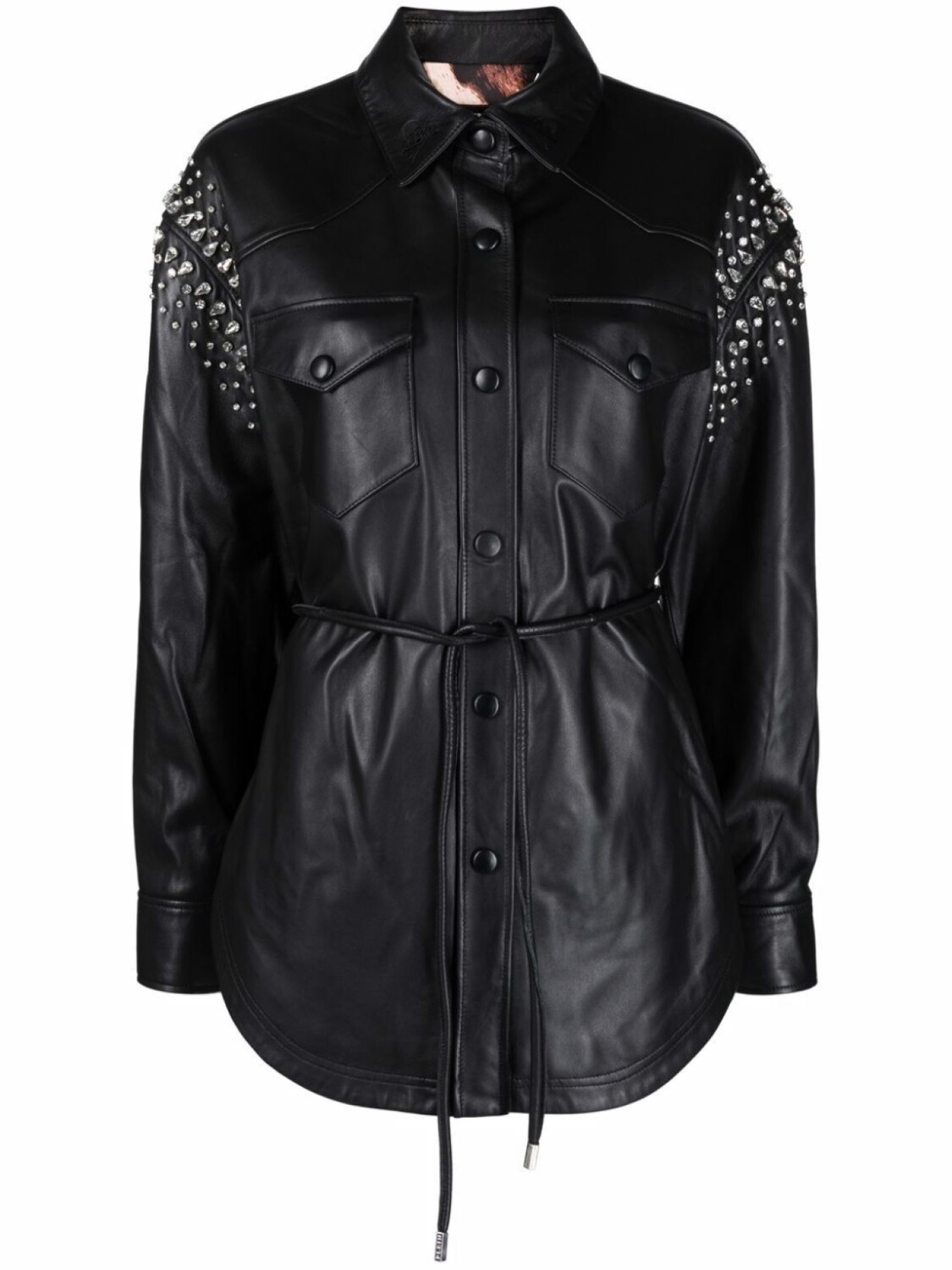 

Philipp Plein рубашка с кристаллами, черный