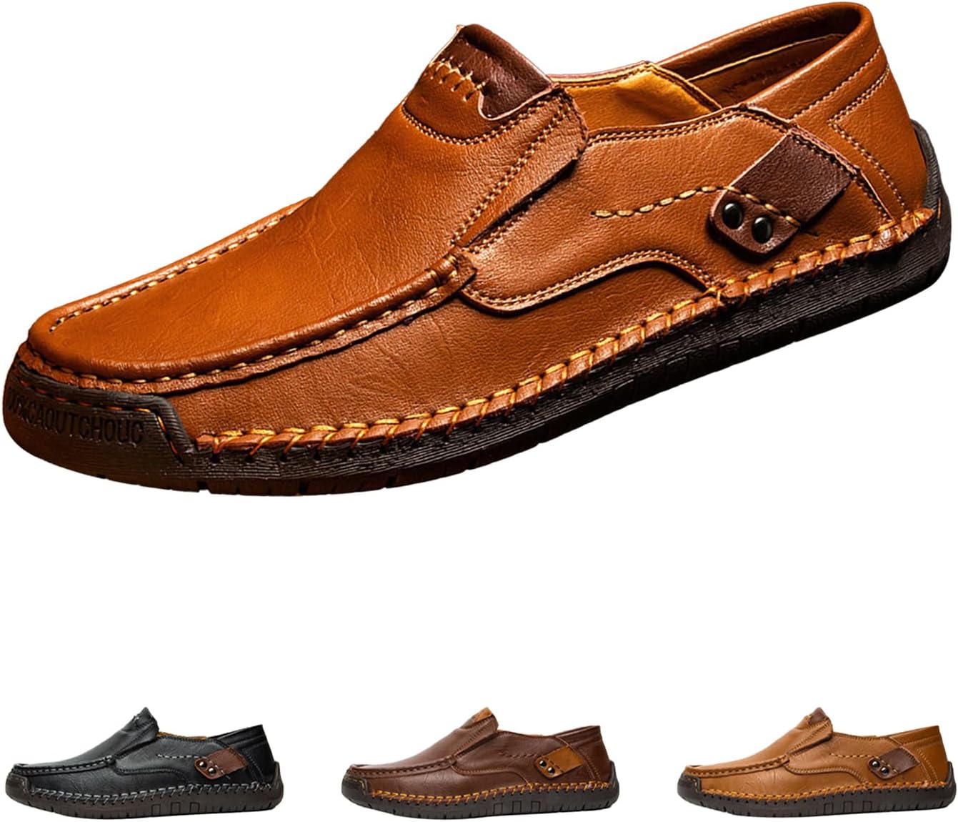 

Мужские кожаные туфли и прогулок, винтажные легкие удобные слипоны, плоские мокасины, оксфорды, повседневные лодочные лоферы Hneowgn, желтый