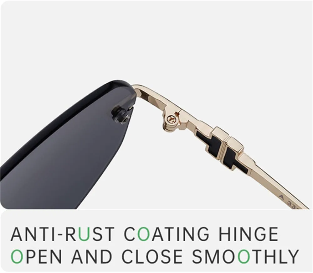 

Женские солнцезащитные очки без оправы для активного отдыха на природе, винтажные модные очки для женщин, очки с защитой от УФ-излучения UV400 HDUBFY, C3