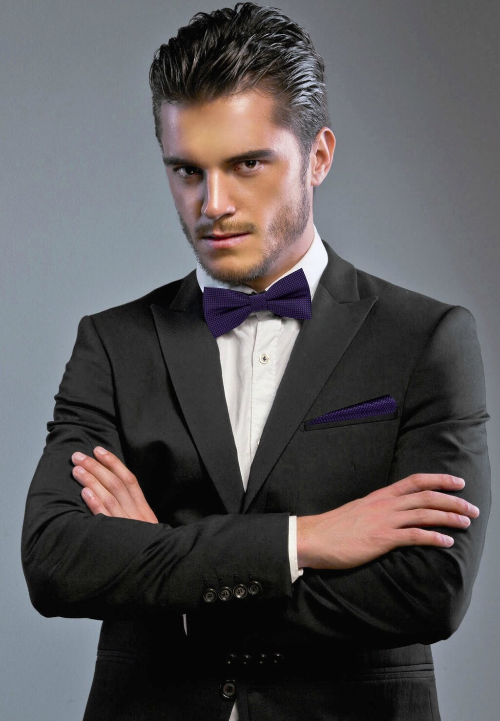 

Нагрудный платок 3Set- Moreno Papillon GASSANI, черный фиолетовый фиолетовый в горошек