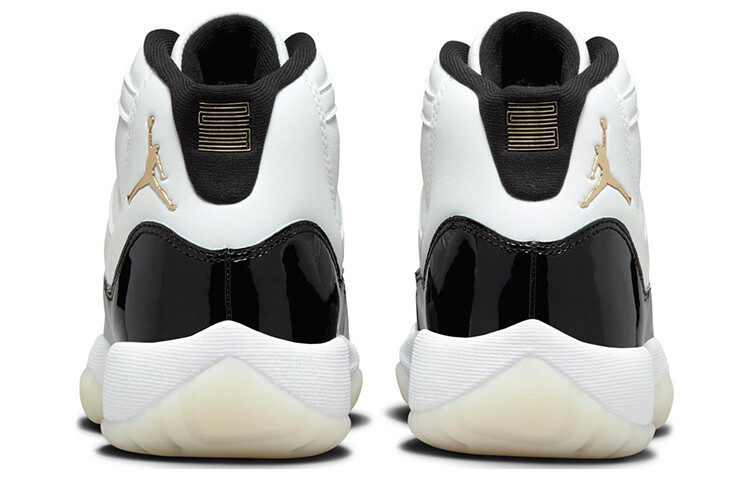 Jordan Air Jordan 11 Vintage Баскетбольные кроссовки женские, Белый/Черный/Золотой Металлик — фото 4