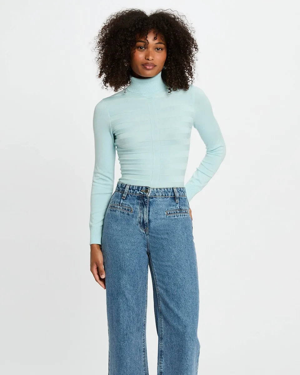 

Женский свитер с высоким воротом Morgan, светло-голубой