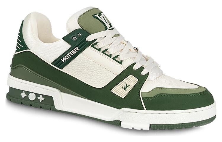 Кроссовки Louis Vuitton Trainer, зеленый / белый — фото 2
