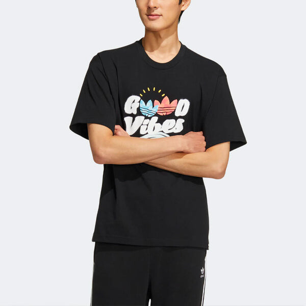 Футболка adidas originals Y2K Tee 1 Alphabet Cartoon Logo Casual Sports Short Sleeve Unisex Black, черный — фото 2