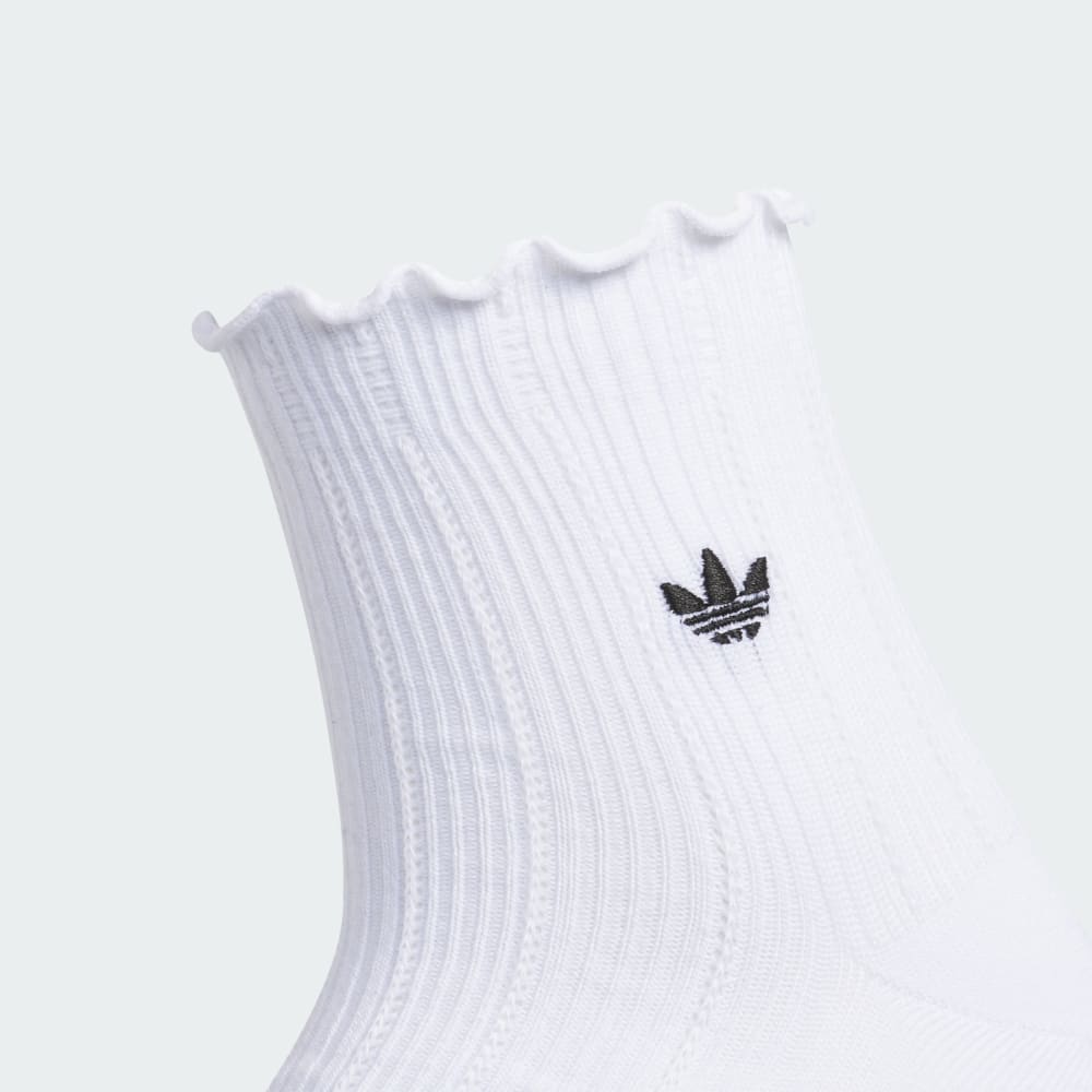 Носки Adidas Unisex Originals Ruffle 3-Pack Quarter, белый/черный — фото 3