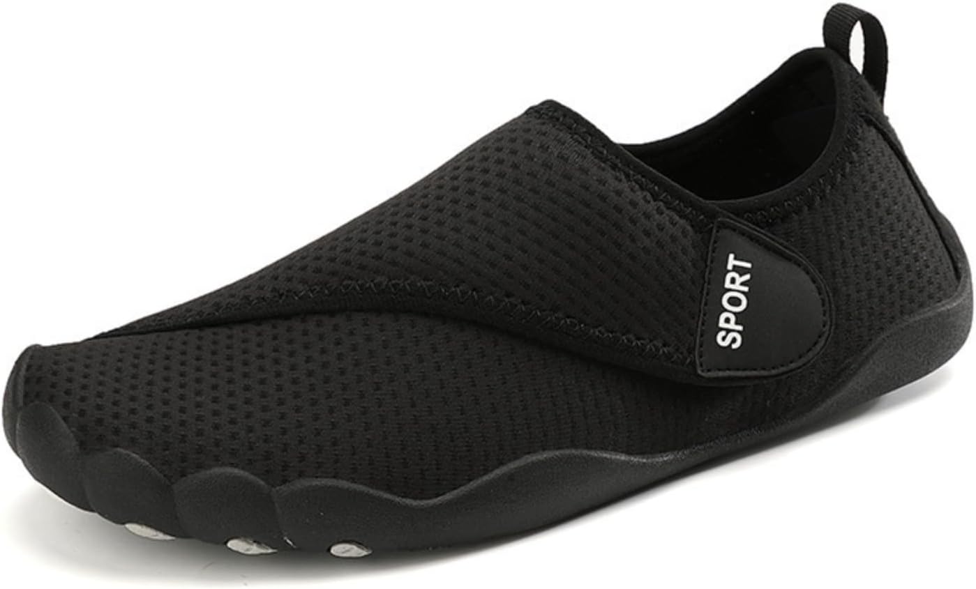 

Кроссовки без шнурков для мужчин и женщин - легкие с толстой подошвой для тренажерного зала, с тихой амортизацией, дышащие для занятий фитнесом в помещении, прыжков со скакалкой и вождения Azttoztto, черный