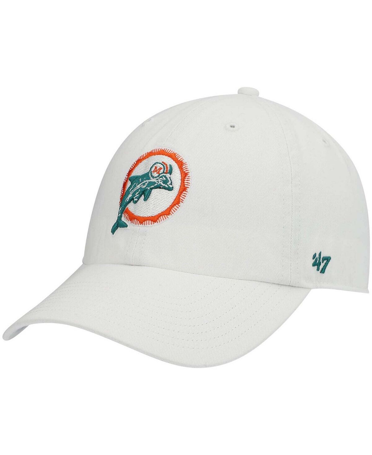 

Мужская белая регулируемая кепка Miami Dolphins Clean Up Legacy '47 Brand