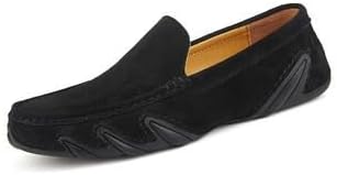

Мужские повседневные замшевые лоферы с противоскользящей и прочной подошвой, мокасины, легкие и удобные, легко носить и снимать Zestrelax, черный