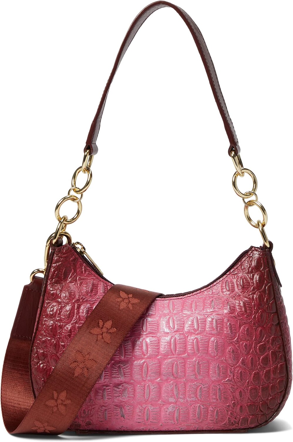 

Сумка Anuschka Small Convertible Hobo - 701, цвет Croco Embossed Berry