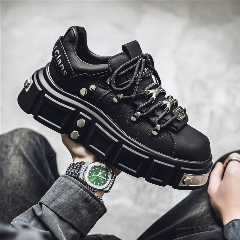 BINGO DUCK Мужские скейтерские кроссовки Mid Top черные, цвет Black — фото 3