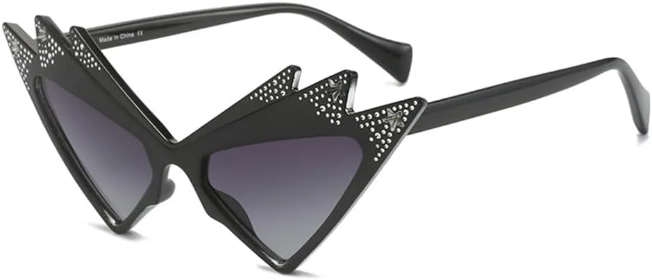 

Женские солнцезащитные очки «кошачий глаз» с градиентной оправой в виде бриллиантов, декоративные очки для вечеринок, защита от ультрафиолета UV400 HDUBFY, 1