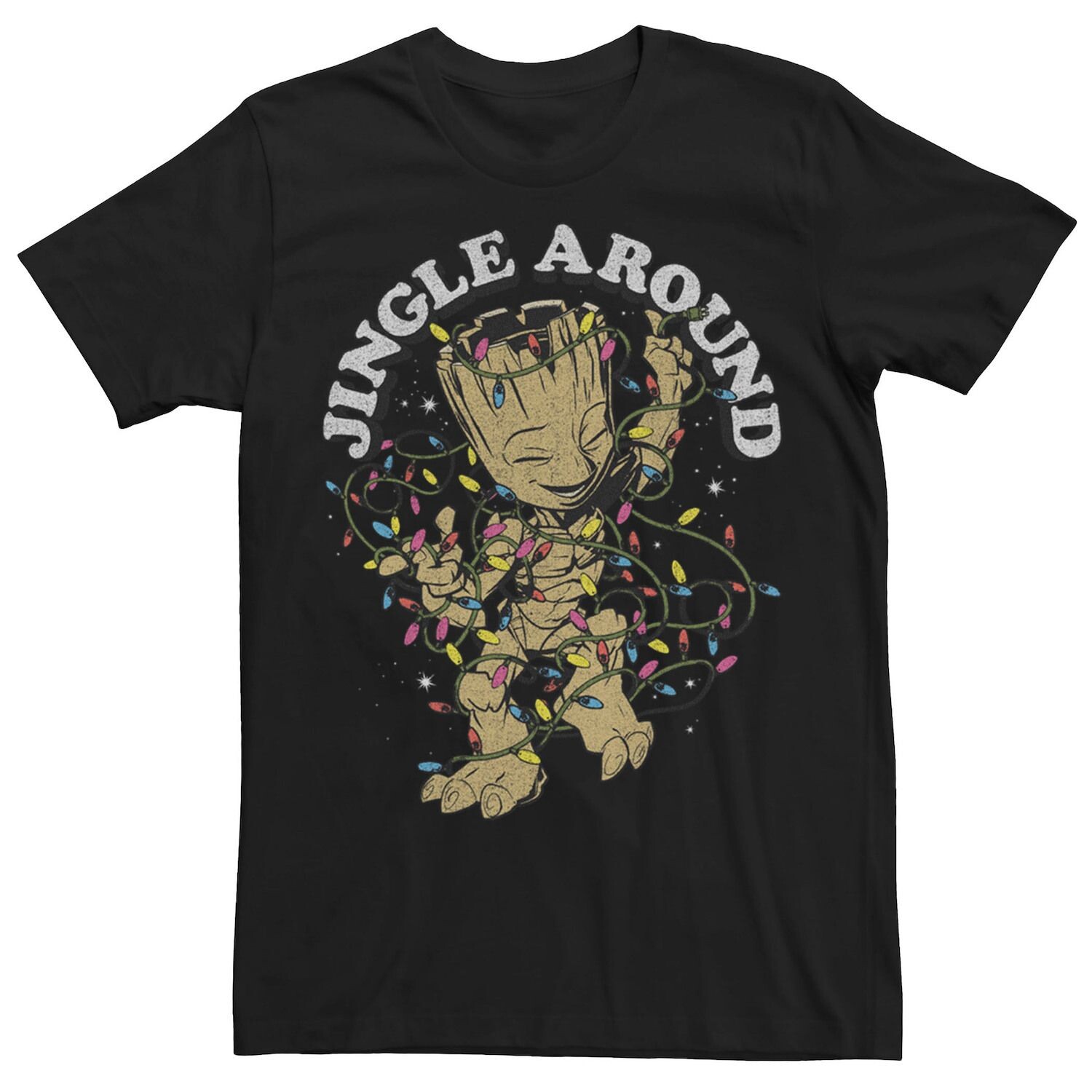 

Мужская футболка Groot Kid Jingle Round Lights Marvel