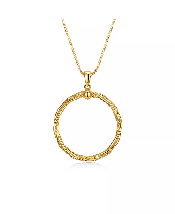 

Цепочка-Ореол из витой веревки с покрытием из 14-каратного желтого золота в форме венка вечности Rachel Glauber, gold