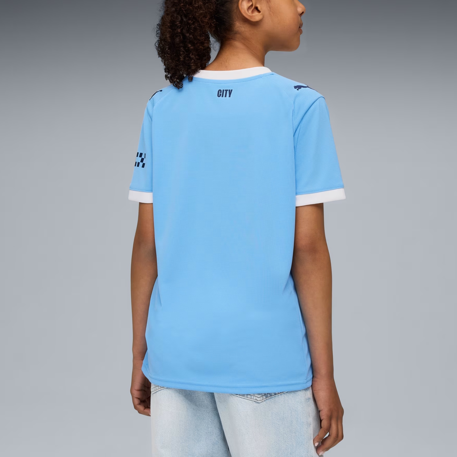 PUMA Футболка Manchester City для детей DryCELL светло-голубая Team/White, возраст 3-7 лет — фото 4