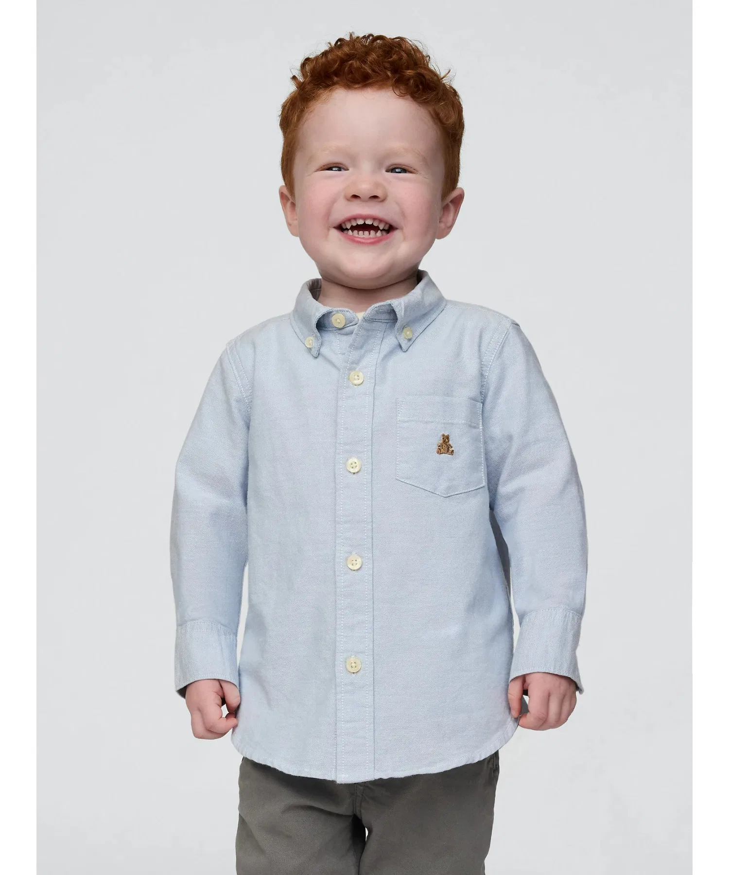 Детская рубашка GAP Oxford из органического хлопка синяя
