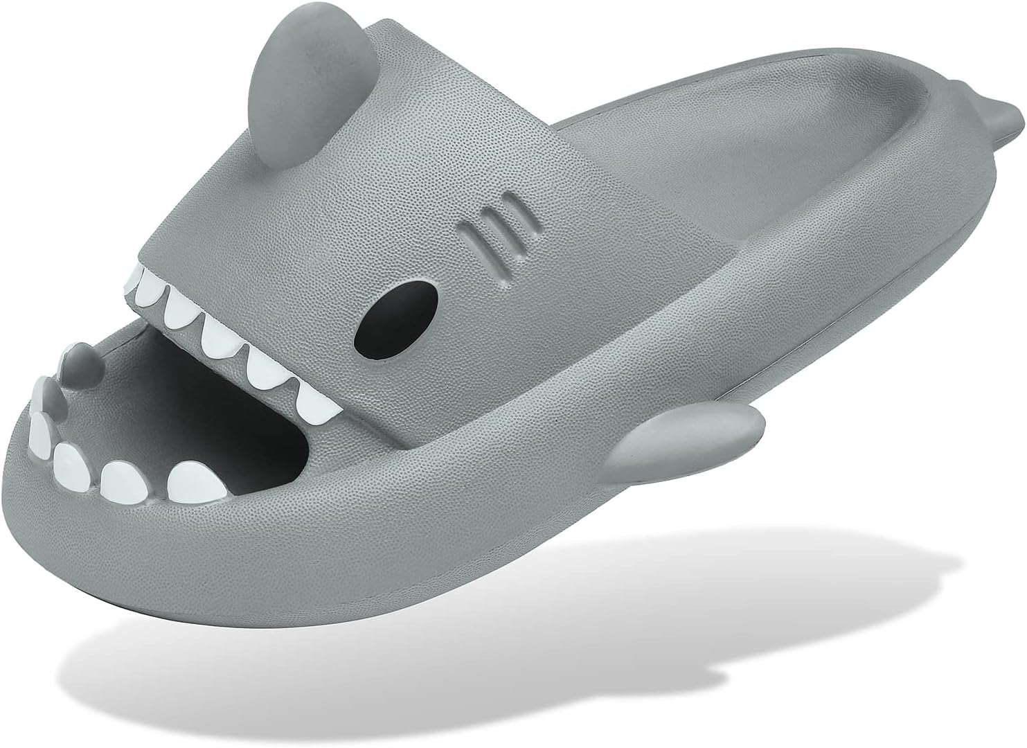 

Мужские и женские шлепанцы с изображением акулы Cloud, летние открытые сандалии с мягкой толстой подошвой, противоскользящие, для пляжа, бассейна и душа Inminpin, светло-серый
