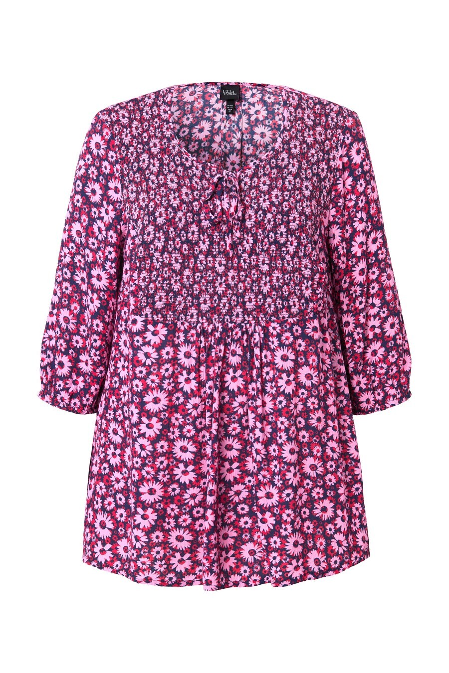

Блузка с коротким рукавом Ulla Popken Blouse, цвет blue/dark pink