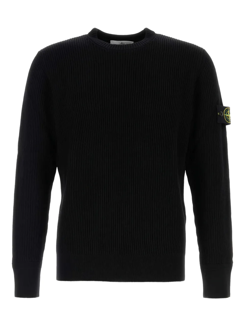 

Шерстяной свитер в рубчик Stone Island, черный