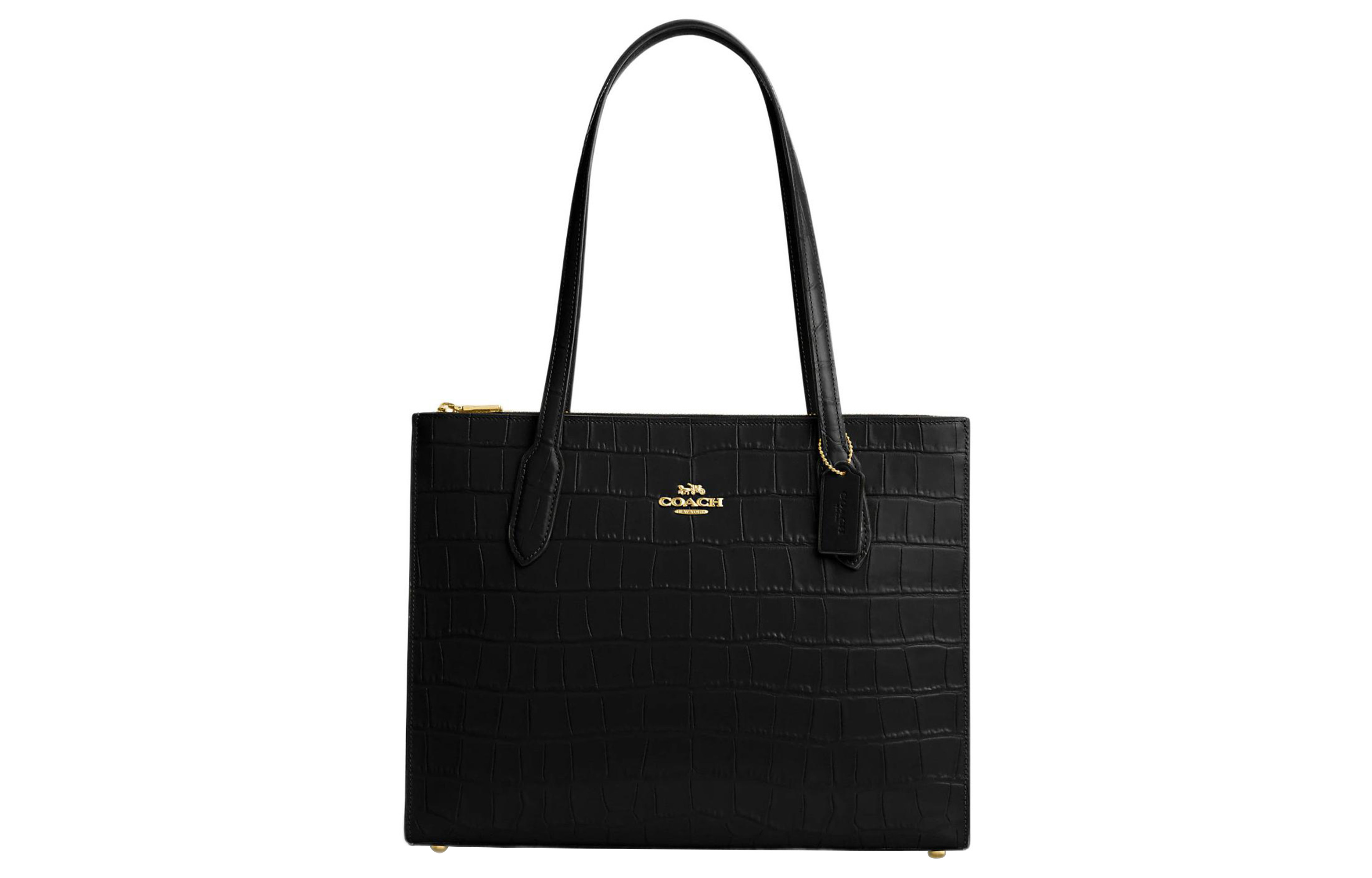 

COACH Кожаная сумка-шоппер с крокодиловым принтом