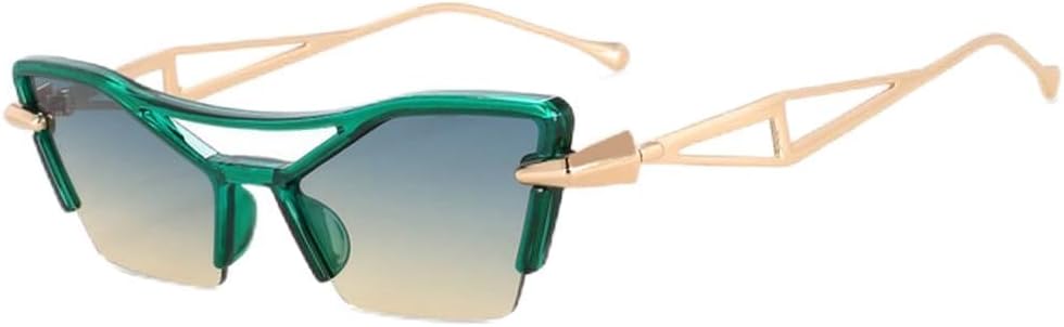 

Крупные солнцезащитные очки в полуободковой оправе с двойным дужком для женщин, градиентные солнцезащитные очки с защитой от УФ-излучения UV400, модные очки, SUN3846 Generic, C2green