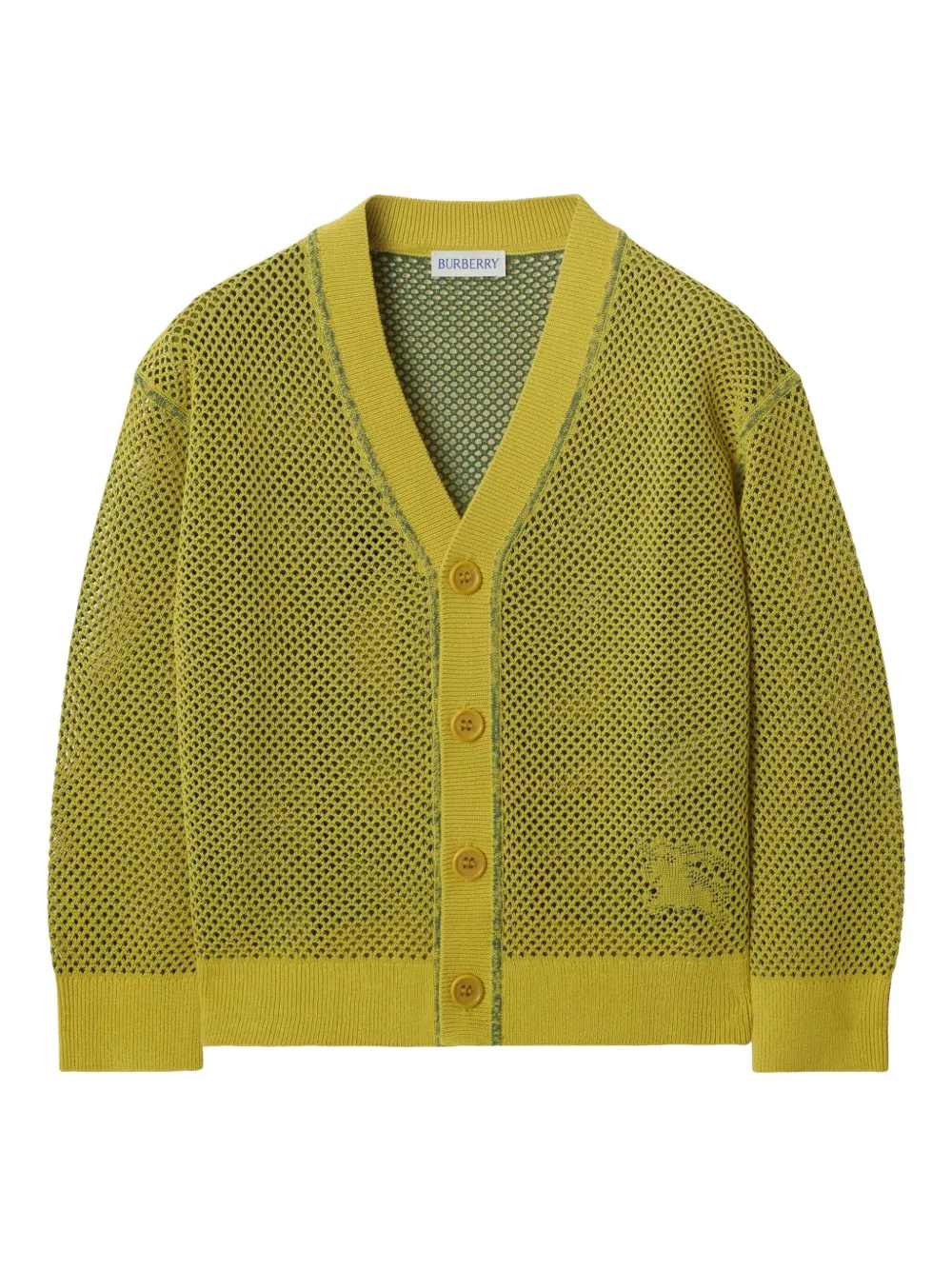 

Сетчатый кардиган BURBERRY KIDS, зеленый
