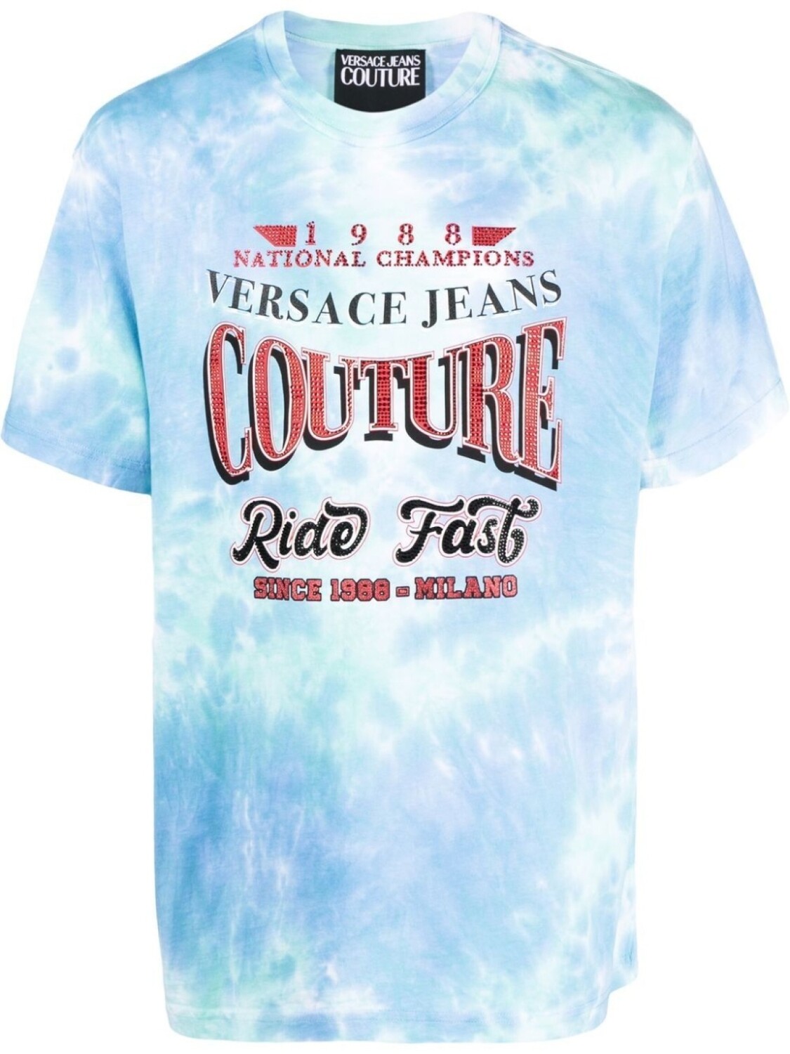 

Versace Jeans Couture футболка с надписью и принтом тай-дай, синий