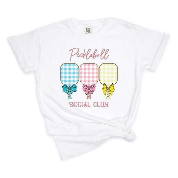 

Футболка с принтом в клетку для пиклбола Simply Sage Market, White, Белый, Футболка с принтом в клетку для пиклбола Simply Sage Market, White