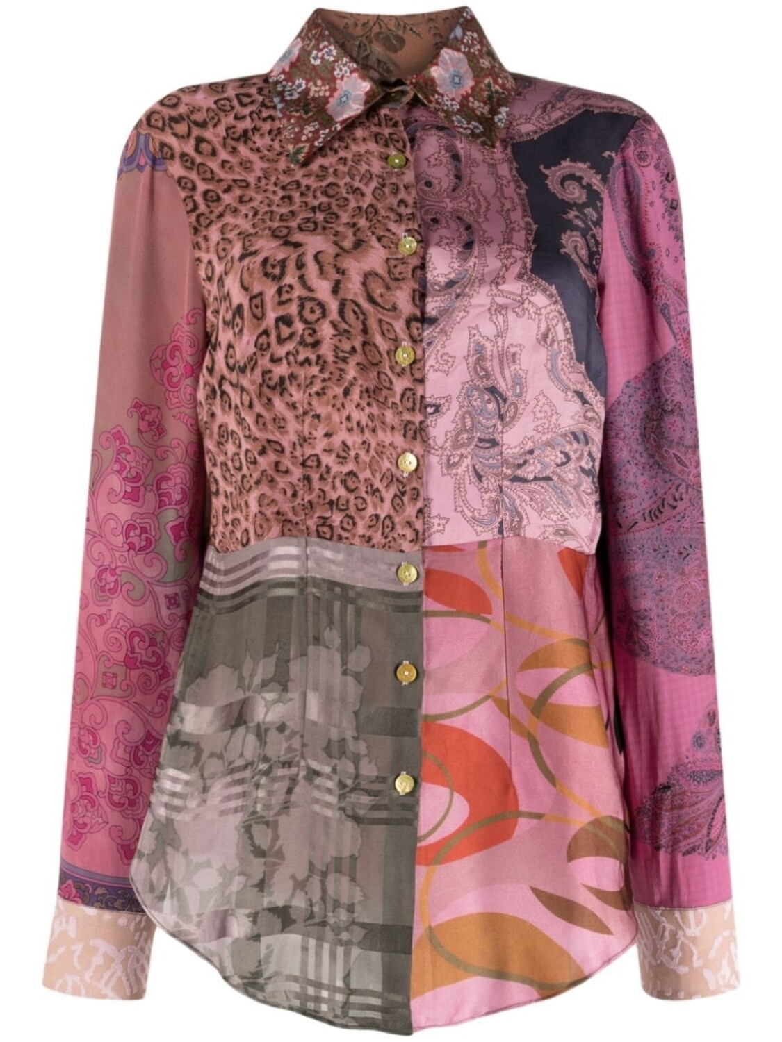 

Conner Ives рубашка The Reconstituted Scarf, фиолетовый