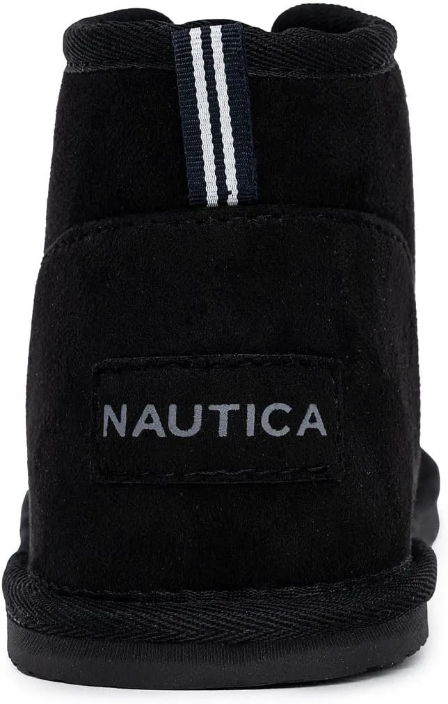 Зимние мужские ботинки Nautica - утепленные мехом Шерпа, шнурованные, для холодной погоды, теплые домашние и уличные обувь, удобные и уютные сапожки, черный — фото 3