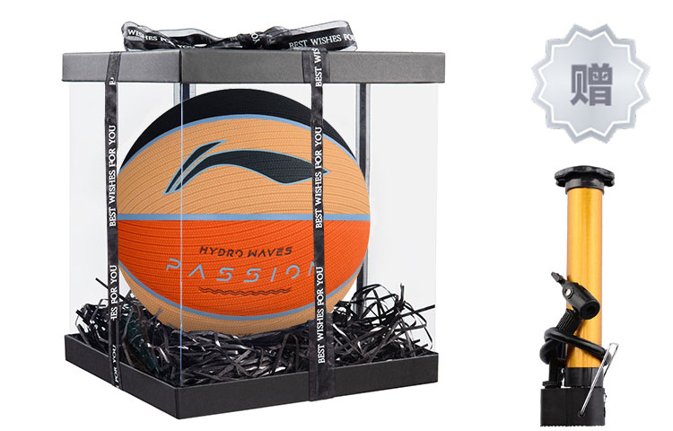 

LINING Баскетбольный мяч Badfive PU черный оранжевый размер 7 тренировочный unisex