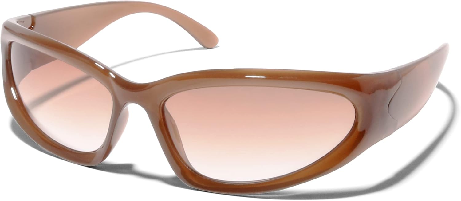 

Солнцезащитные очки ShadyVEU овальной формы с градиентным переходом цвета, модные, для мужчин и женщин, в винтажном стиле, для активного отдыха и спорта, с защитой от ультрафиолета UV400, Brown Frame / Gradient Brown Lens