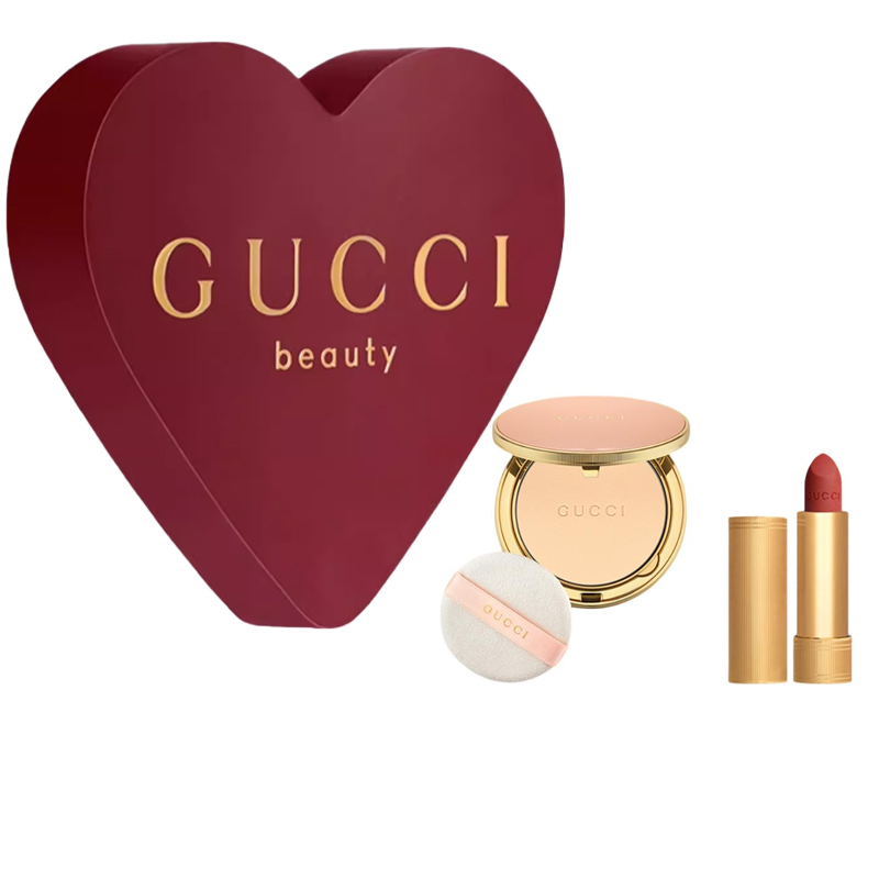 

Набор бархатной пудры и помады Soft Mist Velvet с матовым покрытием, легко растушевывается, стойкий макияж - бархатная помада 3,5 г + пудра Soft Focus 10 г GUCCI