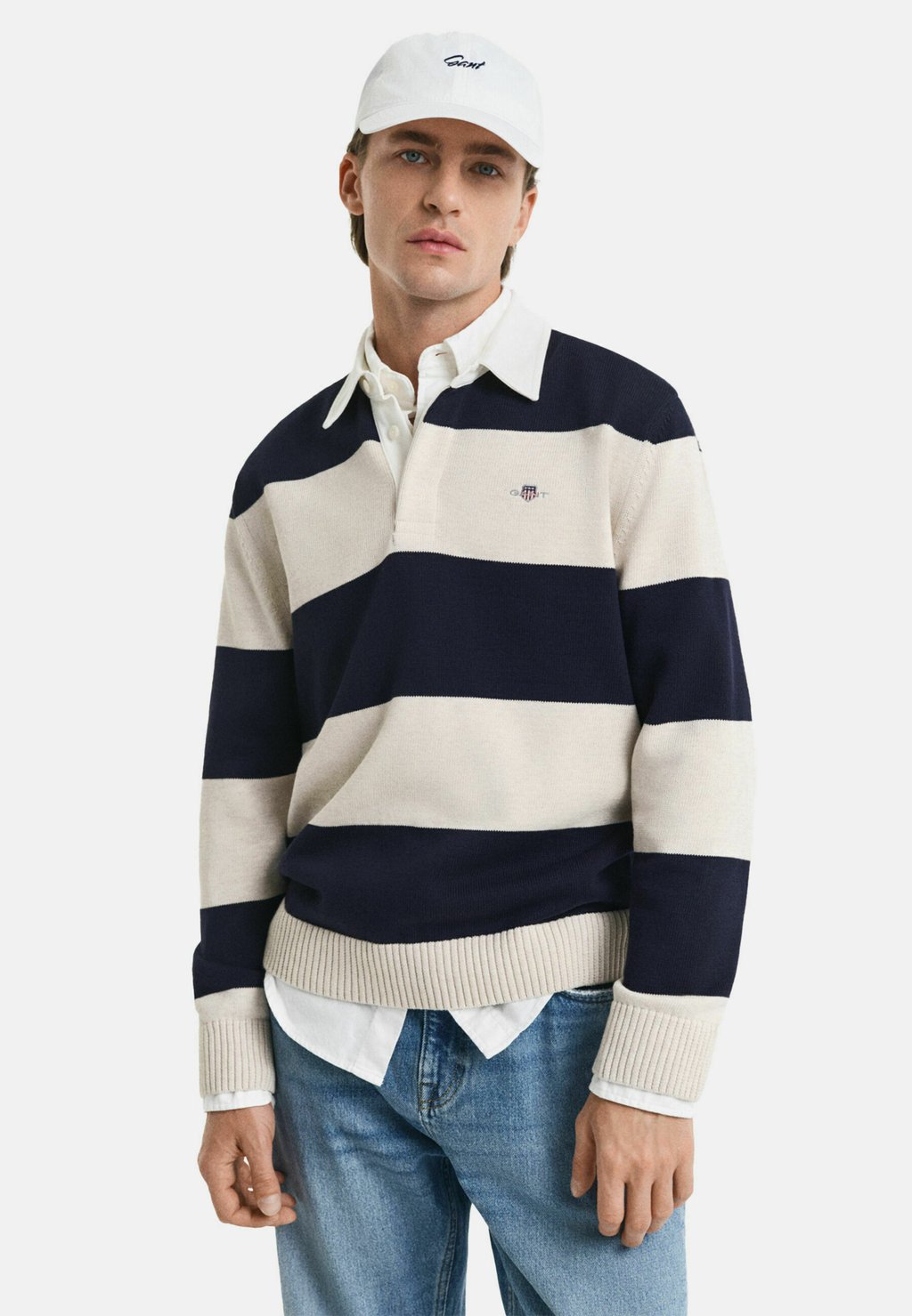 

Рубашка поло BARSTRIPED - Long sleeved top GANT, темно-синий