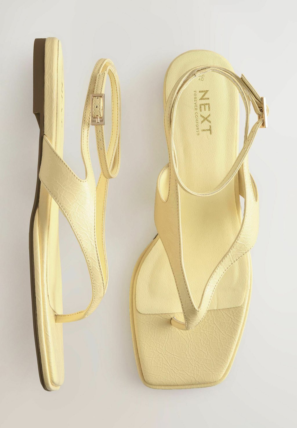 Сандалии с Т-образной застежкой REGULAR FIT-FOREVER COMFORT STRAPPY ANKLE TOE THONG - Pool slides Next, желтый — фото 3