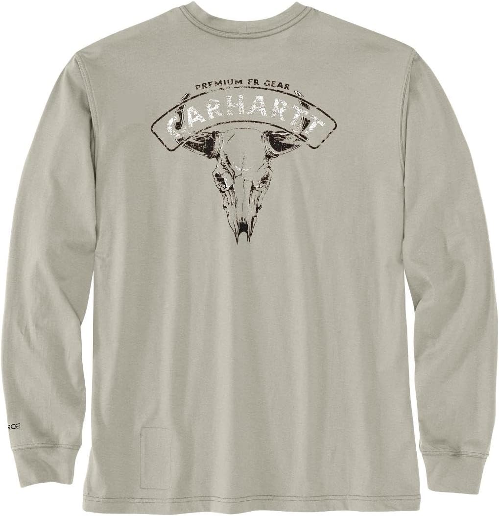 

Футболка Carhartt Mens Flame Resistant Force Loose Fit, легкая, с длинным рукавом и принтом Longhorn, Greige, Бежевый, Футболка Carhartt Mens Flame Resistant Force Loose Fit, легкая, с длинным рукавом и принтом Longhorn, Greige