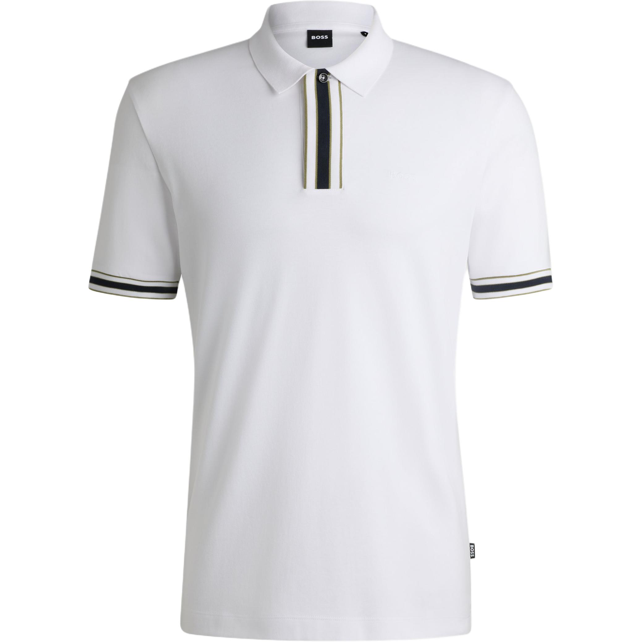 

Босс логотип вышитая короткий рукав поло HUGO BOSS, белый